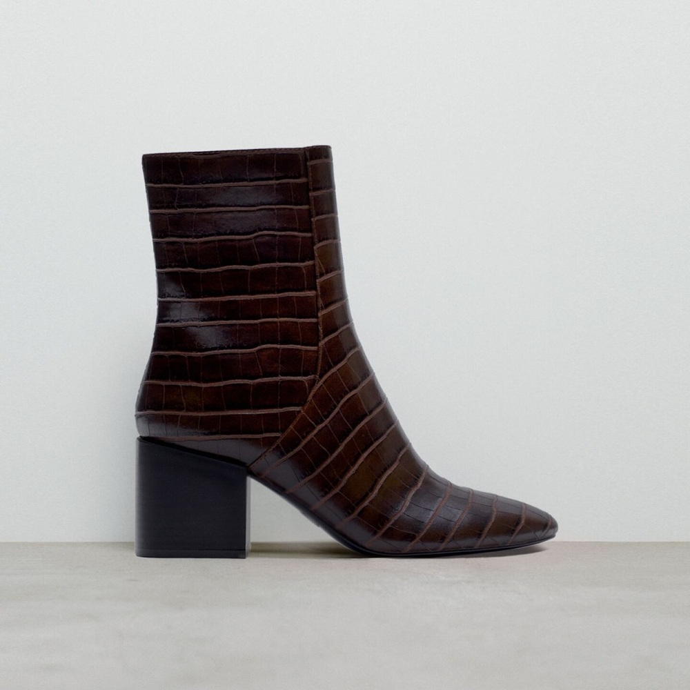 ZARA - High Ankle Boots - Worn Once - Rich Brown - Size 7